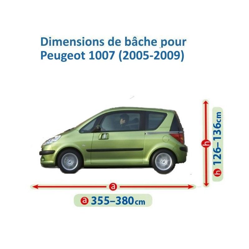 Housse protection Peugeot 1007 - bâche ExternResist® : usage extérieur