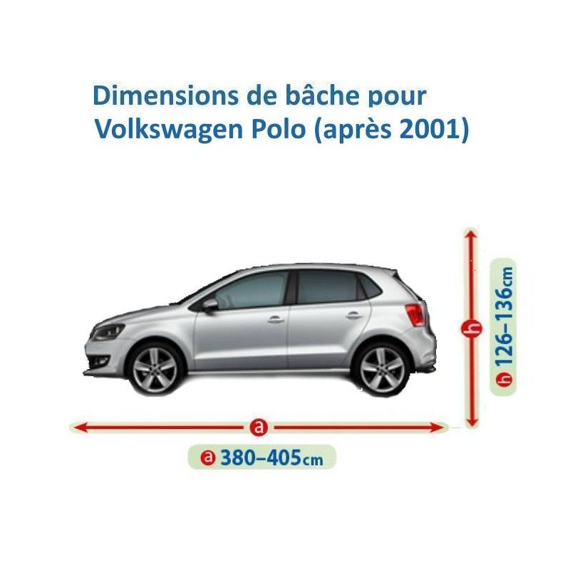  Bache Voiture Exterieur pour Volkswagen Polo 4 (9N3)  (2005-2009), Housse Voiture Exterieur, Bache De Protection Voiture,  Respirante Étanche Bâche De Voiture Intérieure (Color : E, Size : with  Cotton