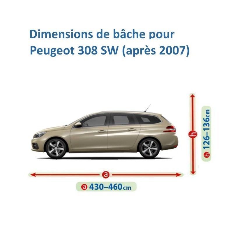 Housse protection Peugeot 308 SW I - bâche Coversoft : usage intérieur