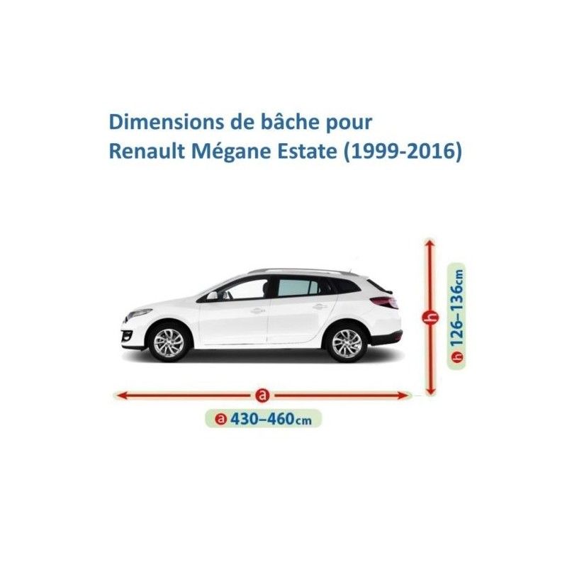 Bâche Voiture Étanche pour Renault Mégane Grandtour K9A KZ IV  III 2009-2025, Housse de Protection Voiture Extérieur Respirante Contre  Pluie Soleil Poussière,A